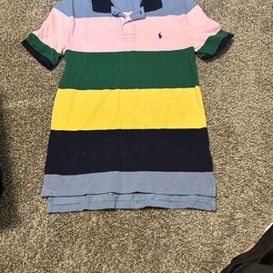 Ralph Lauren Polo Shirt Pink and Green Stripes